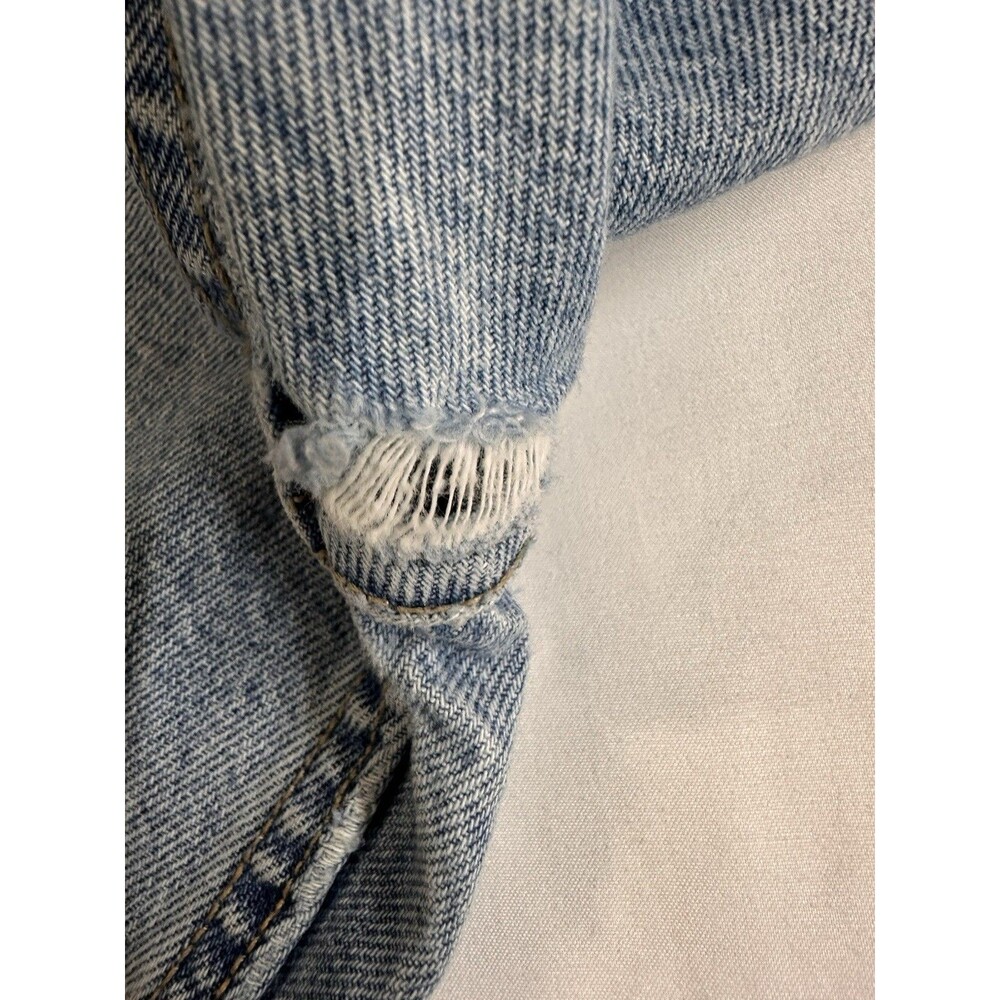 Zara Women’s Size 6 Straight Leg High Rise Light Wash Distressed Denim Jeans - Picture 11 of 12
